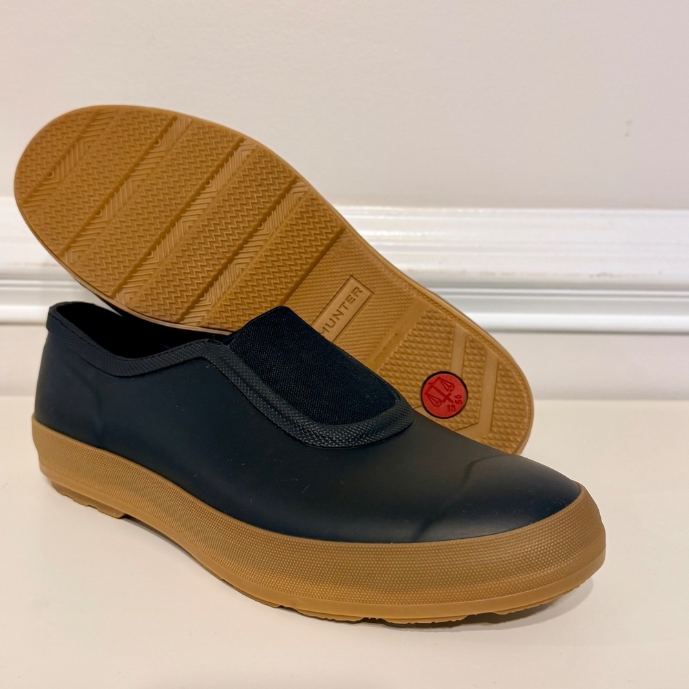 Hunter Original Rubber Loafers Black Waterproof Slip On Shoes Mens 9 Womens 10 - Picture 2 of 6